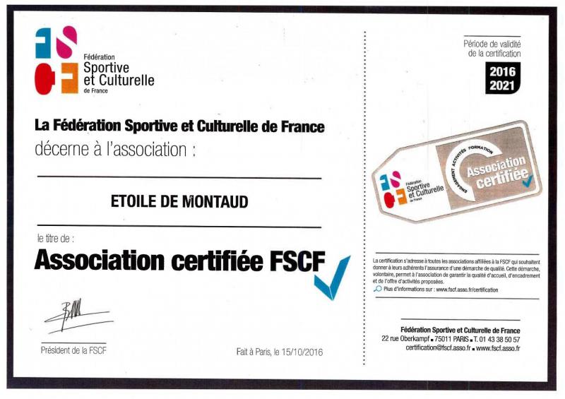 Certification FSCF