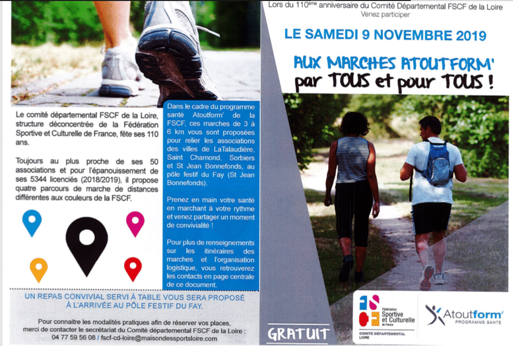 Un bel anniversaire en perspective !! 110 ans du Comité Départemental FSCF (Samedi 9 novembre, le Fay)